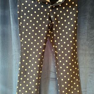 Free People Black and Cream Polka Dot Trousers